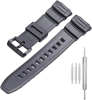 Resin Band Replacement for Caiso MCW-100H/WS-220/HDD-S100 Silicone Watch Strap