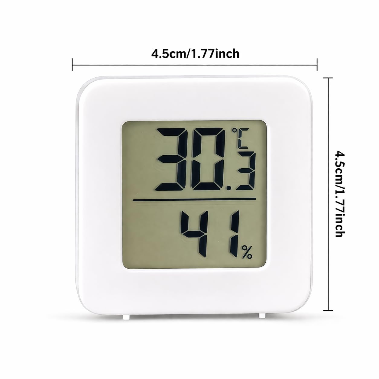 Igrometro Termometro Digitale LCD per Interni – Monitor Temperatura e Umidità, Alta Precisione, Ideale per Casa, Ufficio, Serra e Stanza, Colore Bianco