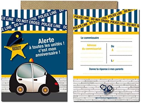 Lot De 5 Cartes D Invitation Anniversaire Police Amazon Fr Cuisine Et Maison Lot De 5 Cartes D Invitation Anniversaire Police Amazon Fr Cuisine Et Maison