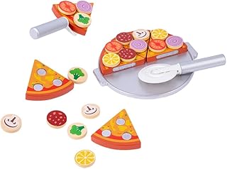 Toyvian Conjunto de brinquedos de corte de pizza de madeira com ferramenta de corte e pratos Prtend Play Conjunto de corte de alimentos de aniversário brinquedo de bolo de aniversário brinquedo fatiável brinquedo de comida infantil brinquedos educativos