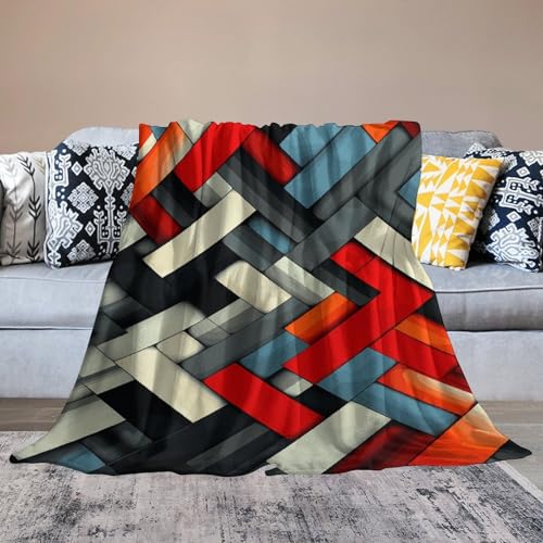 Couverture flanelle anti-frissons plaid canapé géométrique doux léger - 7