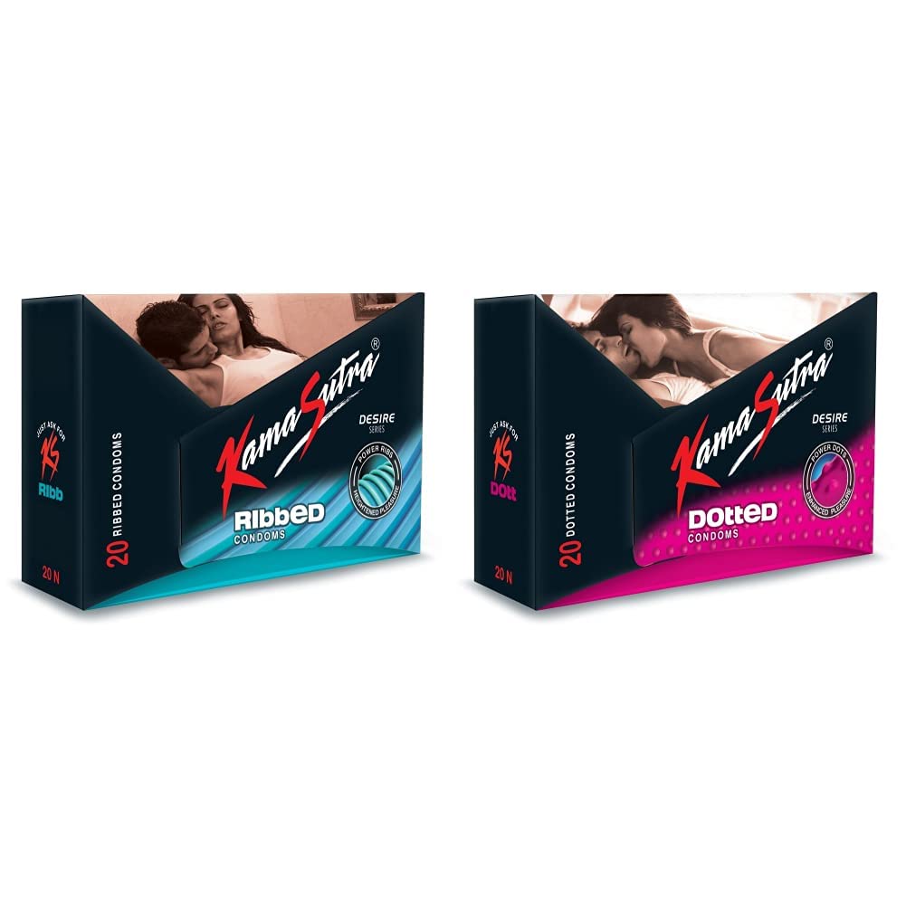 Kamasutra Desire Series Condoms For Men, Unique Power Ribbed Texture, 20 Ribbed Condoms & Condoms For Men, Unique Power Dotted Texture, 20 Dotted Condoms-picture-13