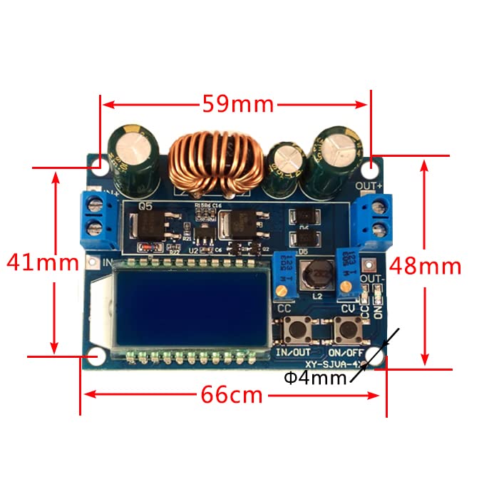 TECNOIOT 5pcs LED DC-DC 5V bis 1-24V Potentiometer USB Step Up Down TECNOIOT 5pcs LED DC-DC 5V bis 1-24V Potentiometer USB Step Up Down