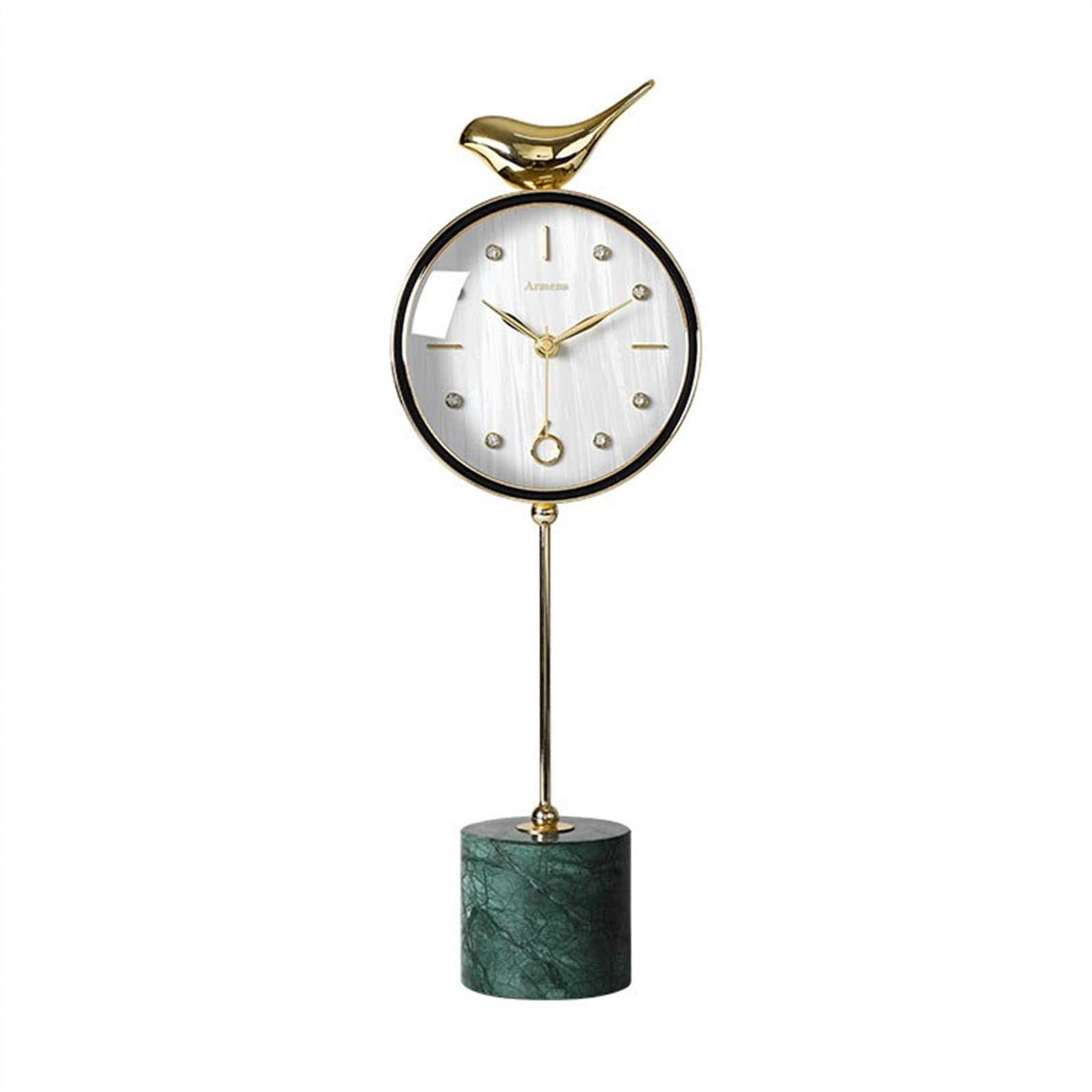 S5b8W3g7 Mantel Clocks Simple Modern Decoration Clock Home Fashion Ornaments Marble Base Table Decorate(C)