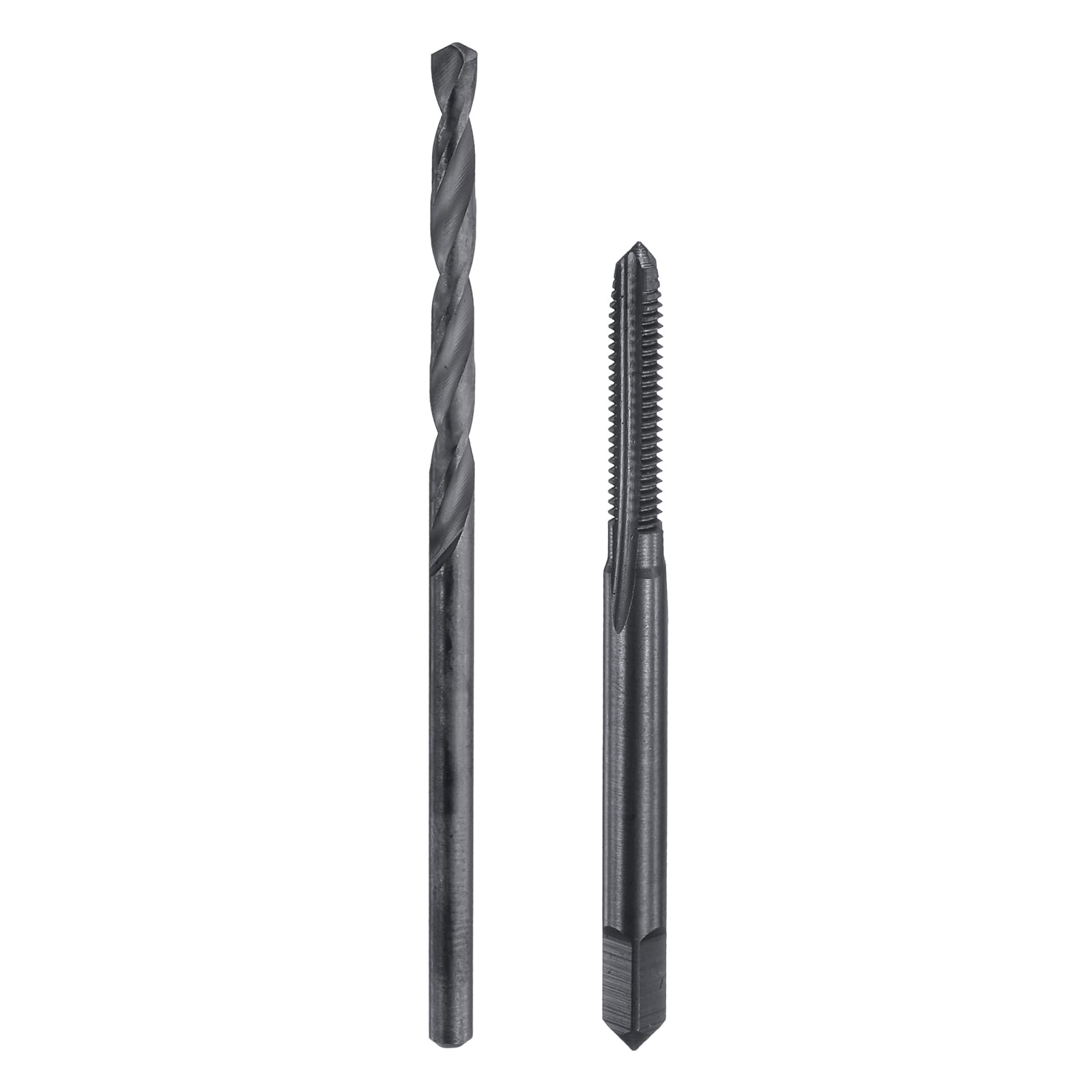 Set di Maschi e Punte da Trapano, 1 Maschio per Filettatura a scanalatura Dritta UNF 6-40 e 1 Punta elicoidale da 2,7 mm, Kit di Utensili per Filettatura HSS-6542 in ossido Nero