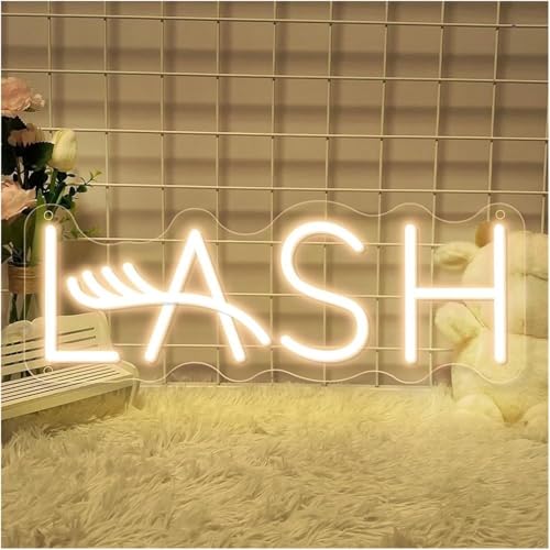 Néon signe Lash pour salon de beauté de 50cm x 18cm avec intensité réglable