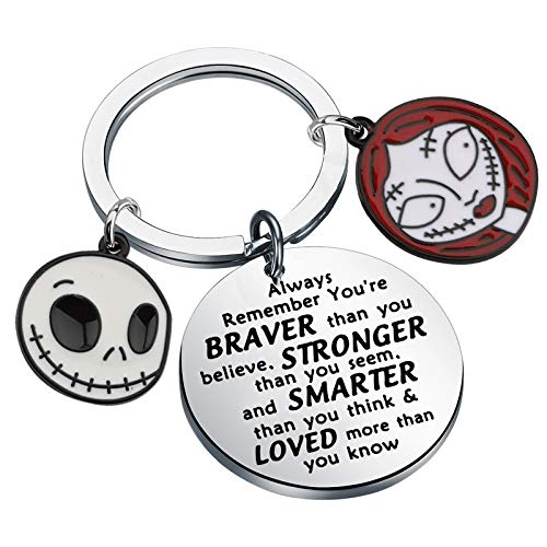 WSNANG Jack and Sally Inspired Keychain Gifts Movie Fans Halloween Gifts for Couples Friends