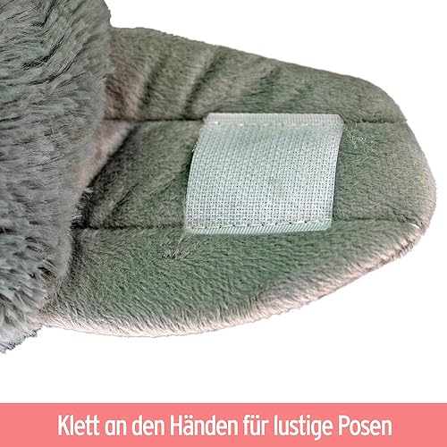 BEMIRO Riesen Faultier Kuscheltier - 100 cm Be Happy rosa, Kuscheltier mit Pulli, Kletthände zum anhängen, Plüschtier mit Hoodie