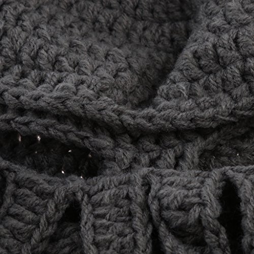 Homyl Inverno Quente Unisex Malha Engraçado Polvo Máscara Barba Bonés Crochet Gorros Chapéus - Cinza