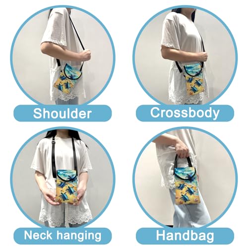 Image of Neoprene Cell Phone Sleeve Pouch Case Bag with Crossbody Strap Neck Lanyard for Women 7.5 X 4.3 in Turtle