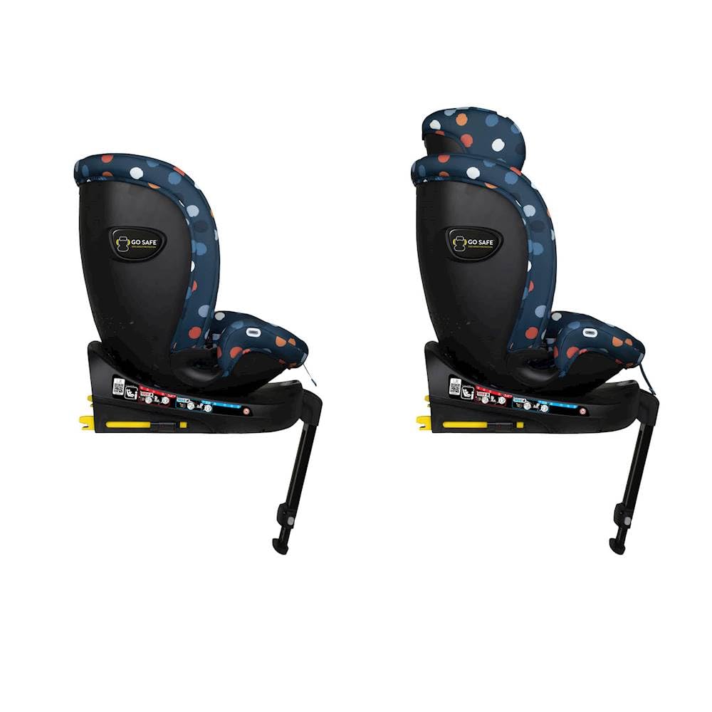 COSATTO Come & Go - Seggiolino auto girevole a 360°, dalla nascita a 4 anni (0-105 cm), gruppo 0/0+/1 base integrata ISOFIX, R129, ERF, protezione dagli impatti laterali, 5 punti Plus anti fuga (Spot