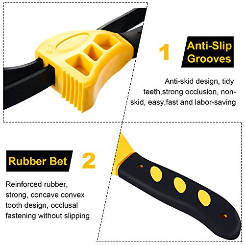 2 Pieces Rubber Strap Wrench Oil Filter Wrench Adjustable Rubber Wrench as Jar Opener Pipe Wrench Tool for Mechanics Plumbers Home Kitchen Use (Yellow)