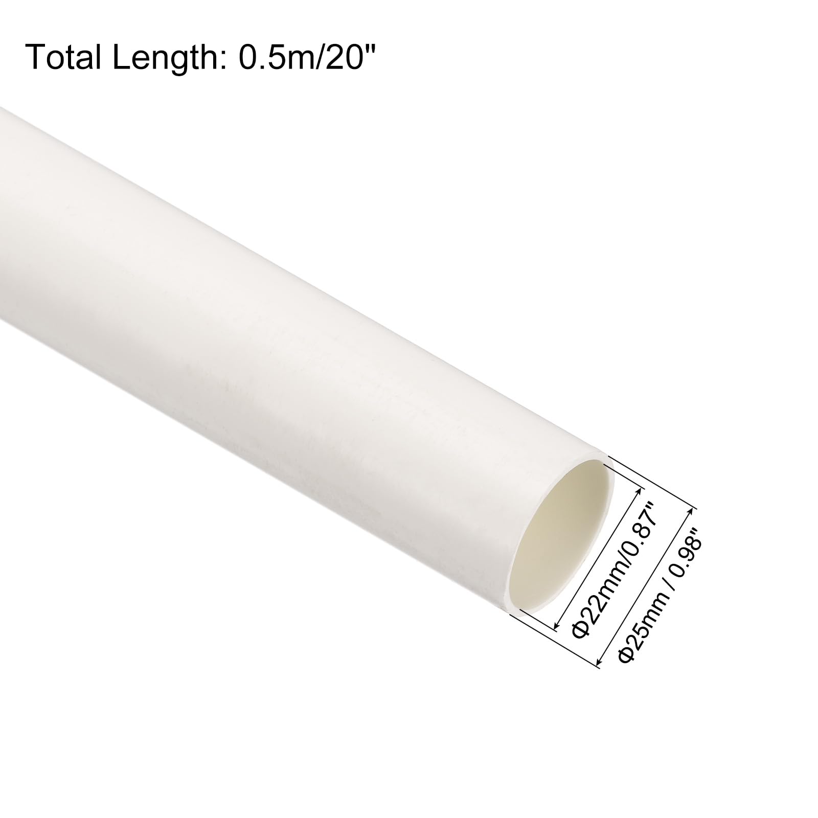 QUARKZMAN Tubo In PVC Da 0.5m/20" Lunghezza Diametro Esterno 25mm Canalizzazione Cavi Bianco Tubo Diritto Per Installazione Cablaggio Elettrico Confezione Da 10
