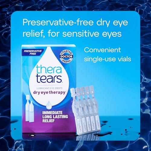 TheraTears Dry Eye Therapy Eye Drops for Dry Eyes, Preservative Free, 30 Vials, 2 Pack - Thumbnail 7