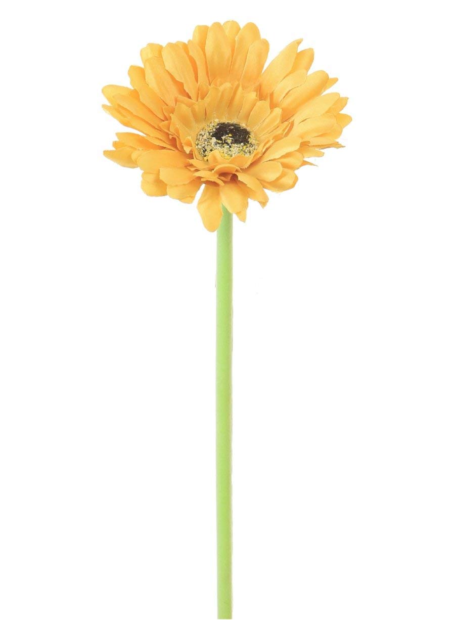 Small Head Silk Gerbera Flower Stem Quality Artificial Flowers In Gold