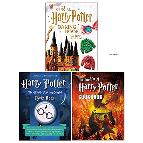 The Official Harry Potter Baking Book, The Unofficial Harry Potter Cookbook, Unofficial Harry Potter 3 Books Collection Set