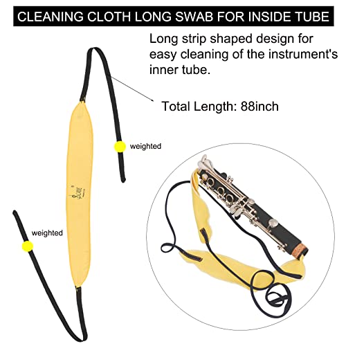 image for YUNNLEZT Clarinet Cleaning Kit, Clarinet Cleaning Cloth All In One, In