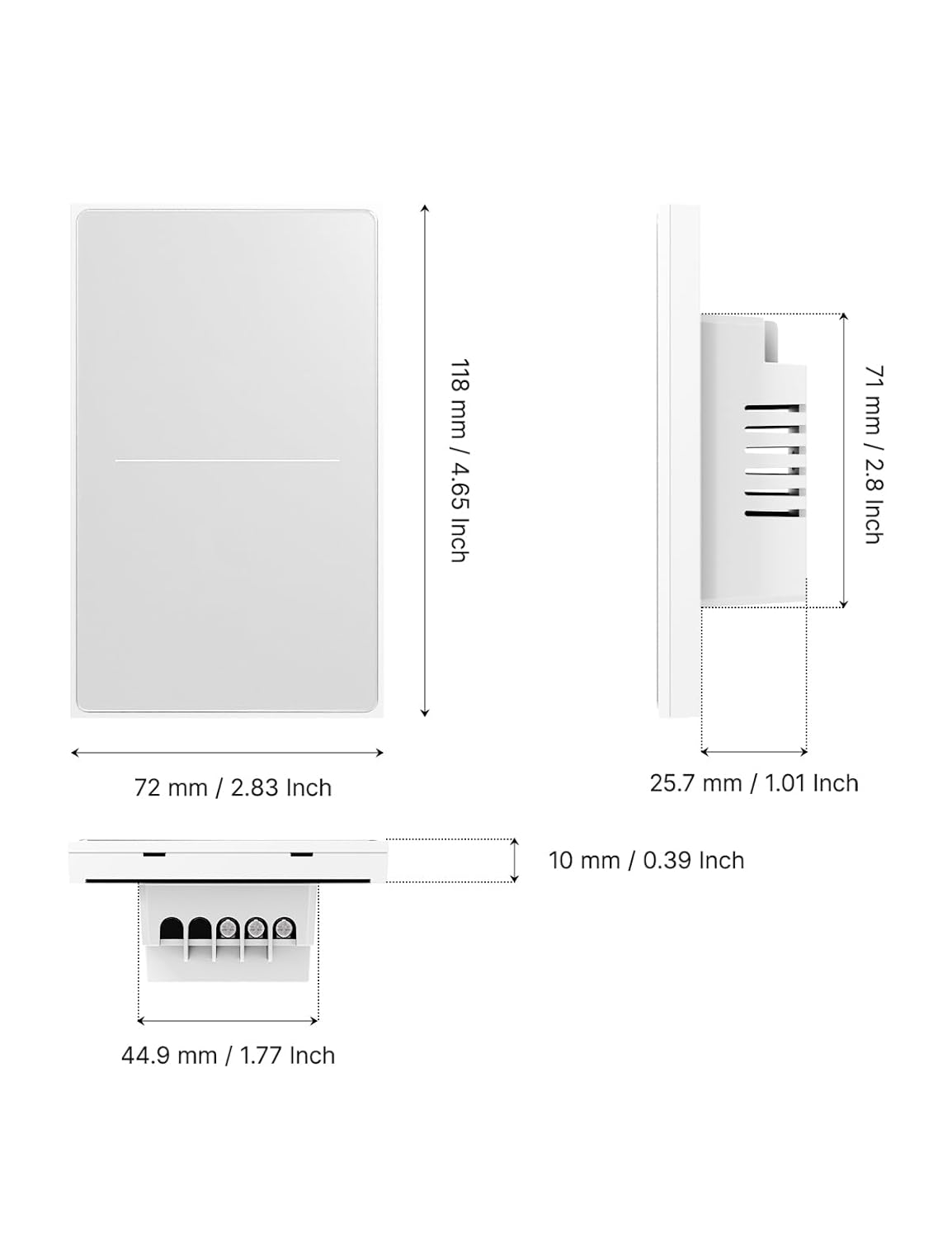 MOES Full Touch Smart Switch, ZigBee SF(Star Feather 2026 Version Wall Light Switch, Neutral Wire Required, Anti-Glare Panel,Work with Smart Life/Tuya App, Alexa and Google Home White 2 Gang