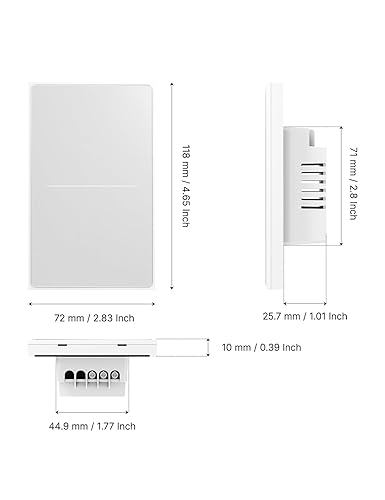 Miniatura 9 de MOES Interruptor inteligente táctil completo, SF (versión Star Feather 2026), interruptor de luz de pared, requiere cable neutro, panel