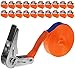 Produktbild INDUSTRIE PLANET 20 Stück 800kg 6m Spanngurte mit Ratsche einteilig 1 teilig Ratschengurte Zurrgurte 25mm orange 800 daN 0,8t