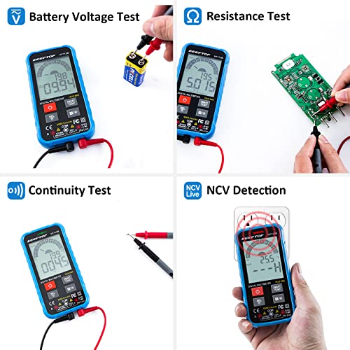 Keeptop Digital Multimeter 6000 Counts Multimeter Tester - Electrical Multi Tester With Ture Trms Auto-Ranging For Measuring Voltage, Current, Resistance, Continuity, Live/Null Wire Tester #TOP3