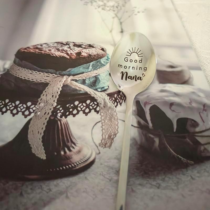 Miniatura 5 de Regalos para nana de nieta, nieto, cuchara de abuela de buenos días para nana, té, amantes del café, cucharas para nana abuela, regalo de cumpleaños