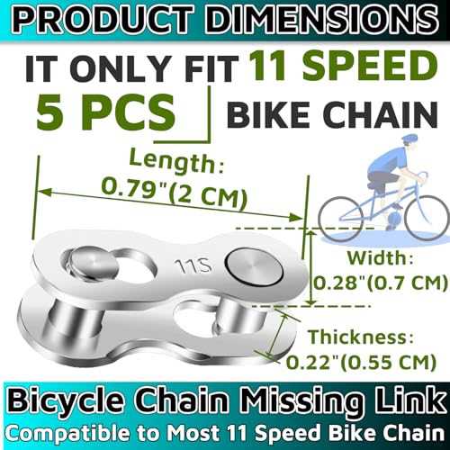 image for HuGuWdy Missing Link 5 Pairs for 11 Speed Chain Master Link for Bicycl