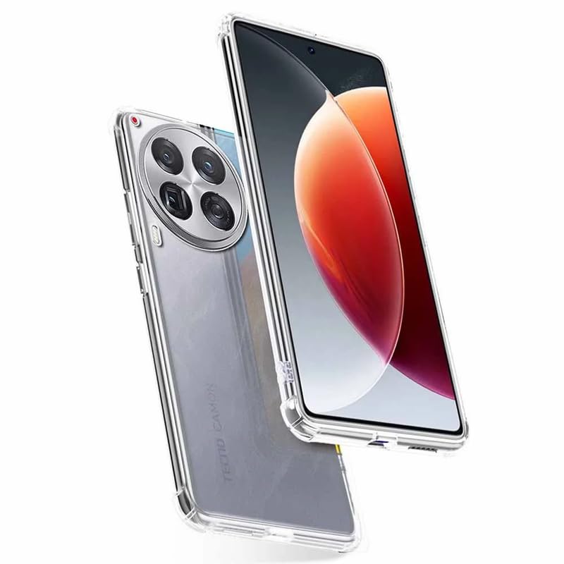 Image of Back Cover Shockproof Silicone Protective Back Case for Tecno Camon 30 -Transparent