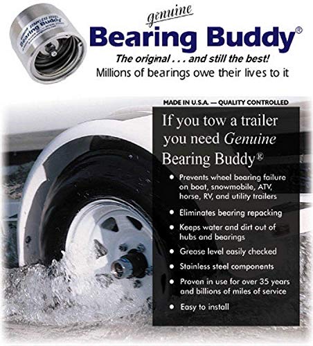 Bearing Buddy (2) 1.980" Stainless Steel With Protective Bra & Blue Auto Check Feature For Boat Trailer Wheel Center Caps 1980A-Ss 42208 (1 Pair) #TOP5