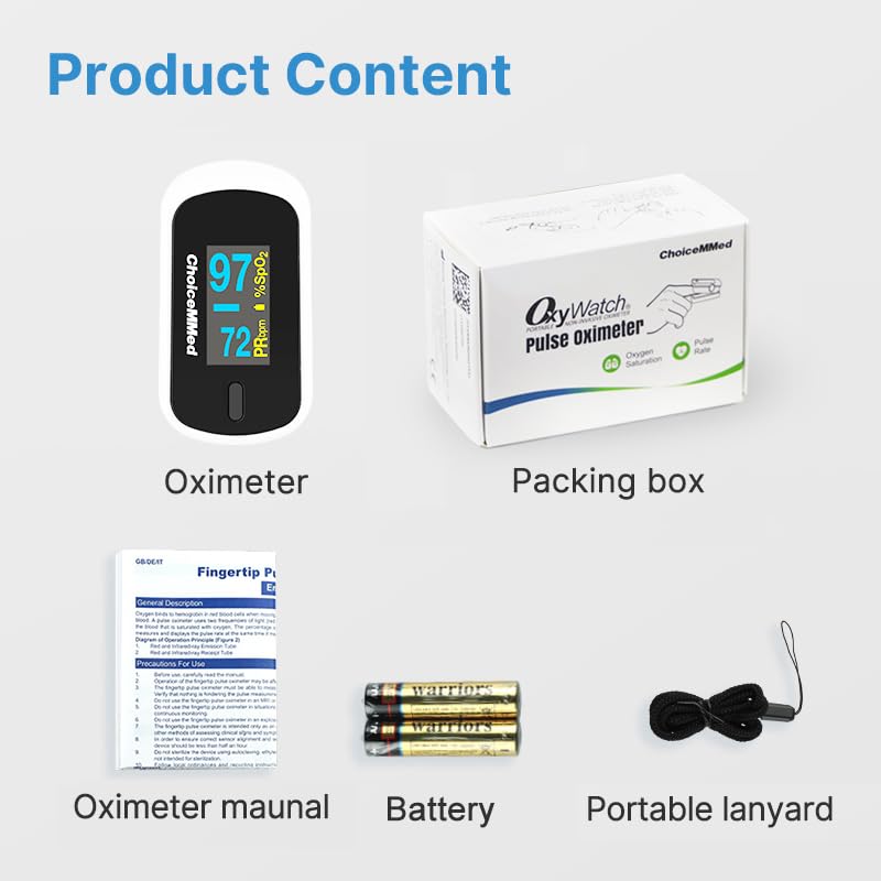 Choicemmed MD300cn310 Fingertip Pulse Oximeter | Pulse rate | Oxygen saturation | High accuracy | Easy operated and Carrie - Pack of 1 Choicemmed MD300cn310 Fingertip Pulse Oximeter | Pulse rate | Oxygen saturation | High accuracy | Easy operated and Carrie - Pack of 1