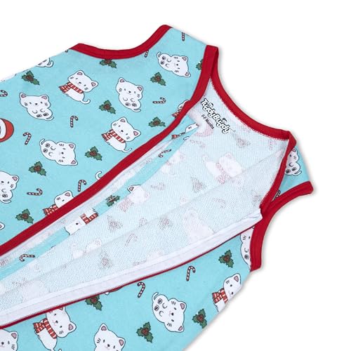 Image of TuddyBuddy Thick Cotton Wearable Blanket Sleeping Bag for Baby | Ideal for Babies & Kids Hypoallergenic Fabrics | Pack of 1, Teal Cats AOP, 12-18 Months