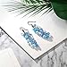Gem Stone King 2 Inch Ocean Blue Cluster Faceted Crystal Dangle Hook Earrings For Women 2 Inch