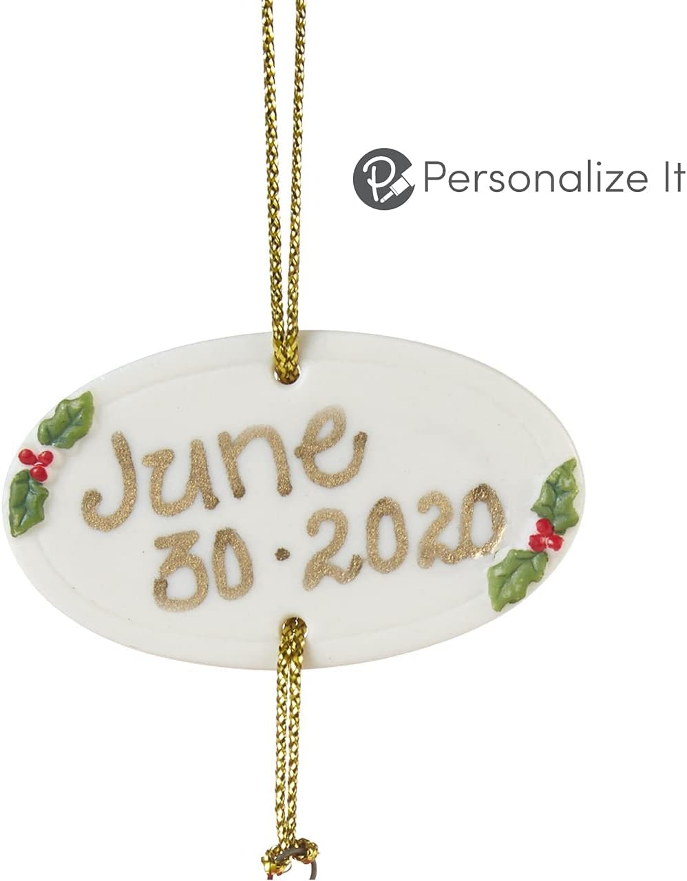 Precious Moments 211016 May Your Neighs Be Merry and Bright Annual Animal Bisque Porcelain Ornament, White