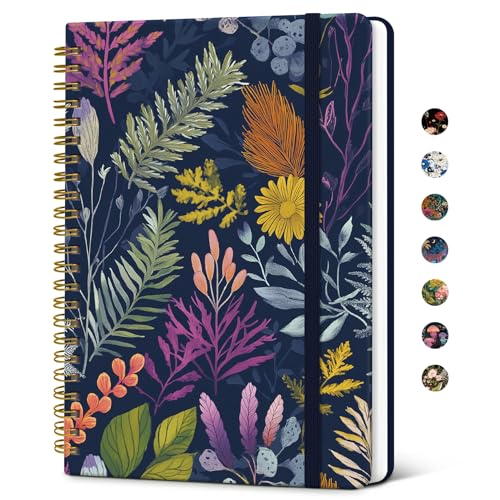 Feuillage fleuri sur un carnet A5 rigide pour en finir avec les pages cornées au bureau