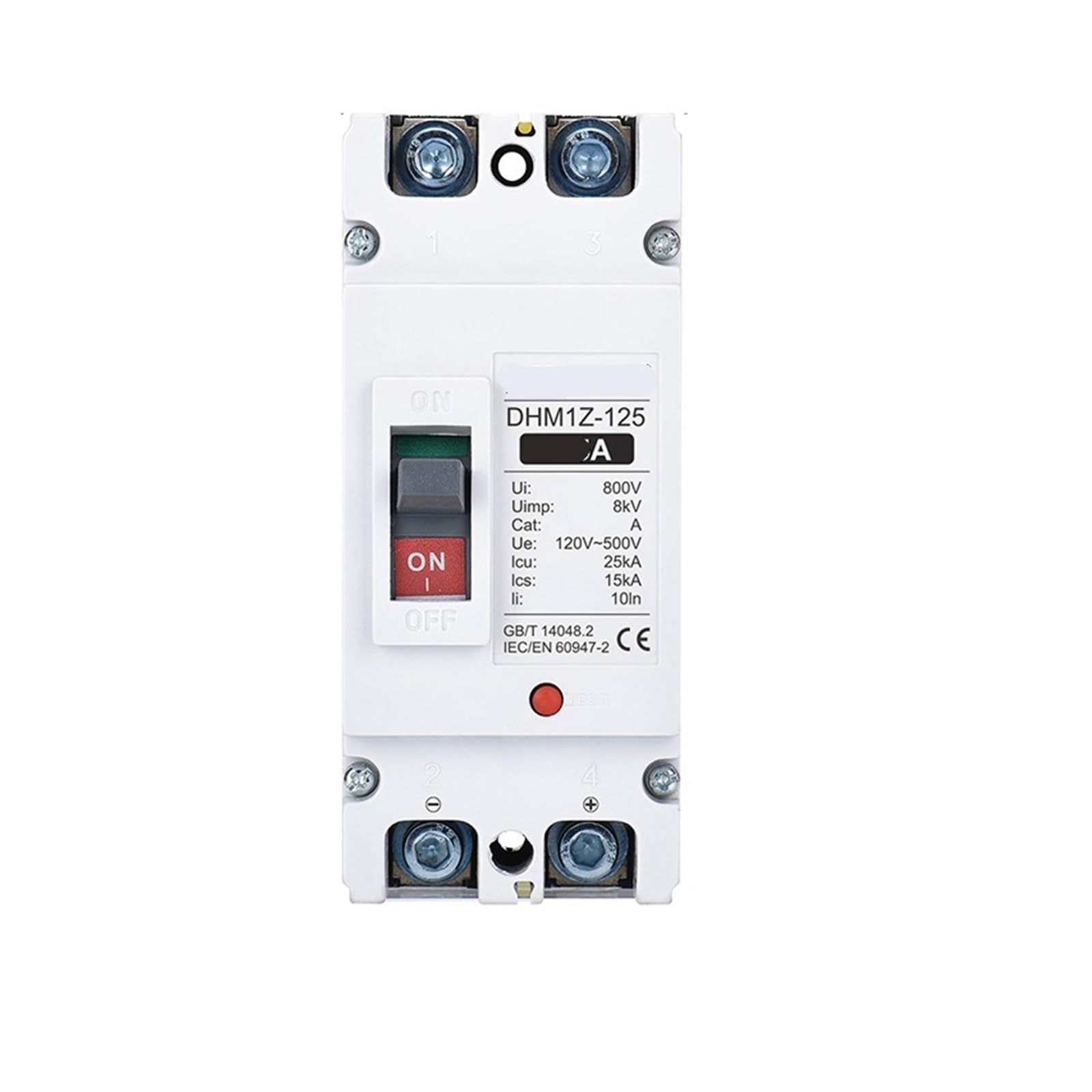 Disjoncteur à boîtier moulé 2P DC500V MCCB haute durabilité 63A