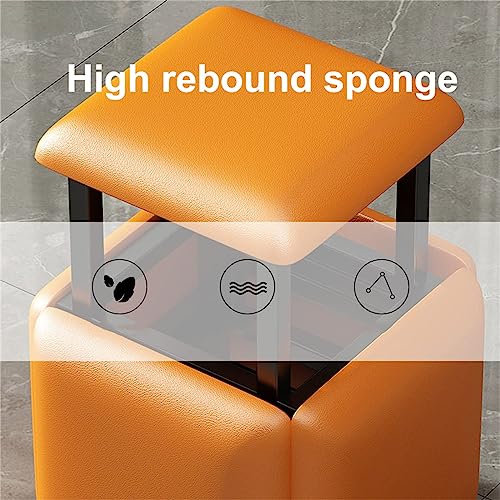 Pouf cube 5 en 1 modulaire en cuir avec roulettes