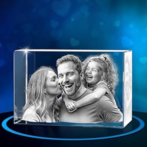 ArtPix 3D Crystal Photo, Personalized Gifts for Father, Dad, Women, Wife, Her, Grandpa, Great Customized Gift With Your Own Photo, Custom 3D Etched Engraved, Couples Gifts