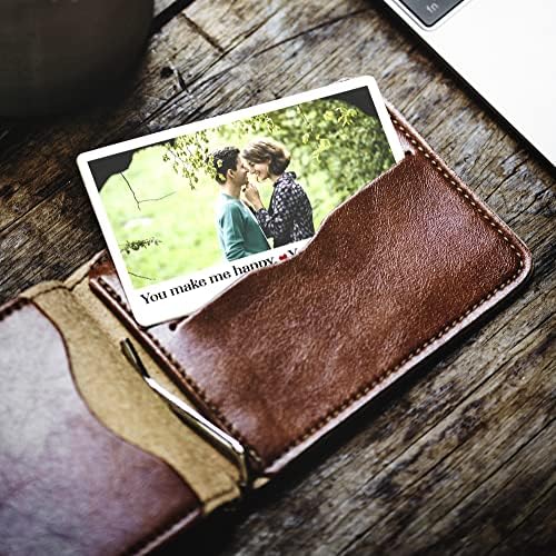 Pomchick Personalised Wallet Photo Insert Card Text Polaroid Style Keepsake Valentine's Mother's Father's Day Christmas Birthday Gift for Her Him Boyfriend Girlfriend Wife Husband Dad Mum