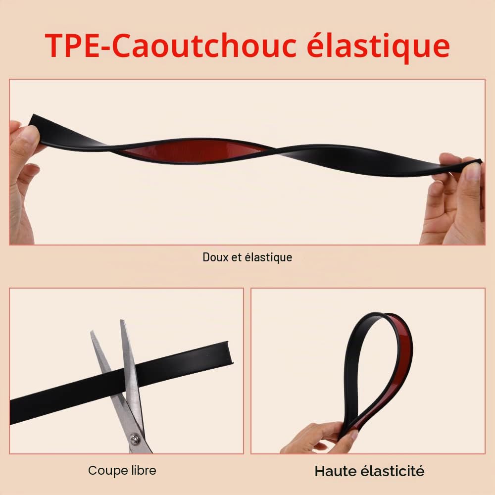 Flintronic Bande de Chant en Forme de U, Coin de Table Protection Bebe Flexible en TPE, Protections Coin de Table pour Bébé avec Colle autocollante pour Tables et Coins de Meubles(5 m x 18 mm, Noir)