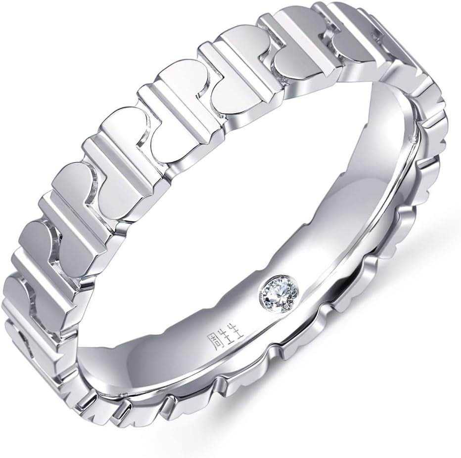 CHOW SANG SANG 18K Solid Gold (GH color, SI Clarity, Round Brilliant) Diamond Promise band Ring for Women and Men 93719R 93720R