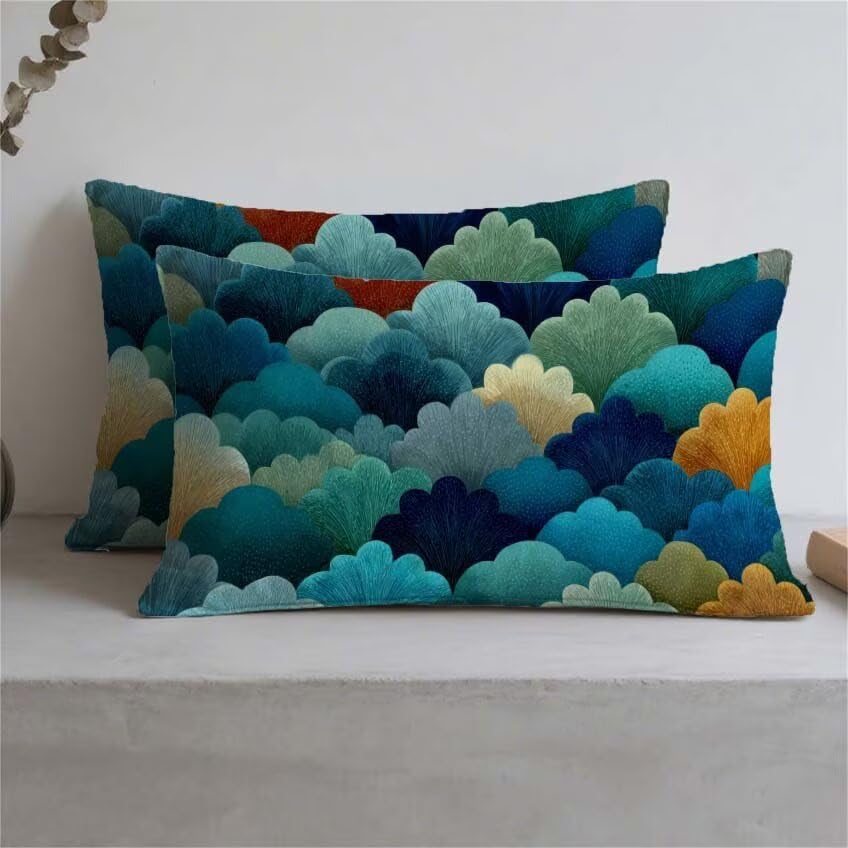 Housse de coussin imperméable 70x90cm en lin rectangle M-82