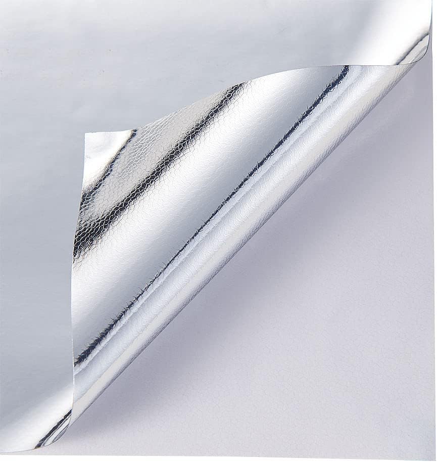 SUNBIRD Silver Deep Vinyl Wrap,Self Adhesive Film DIY Decals Roll Car Vinyl Wraps,Bubble Free Decal Sheet for Moto Car DIY (17 x 78 Inch, Silver) 4