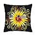Biedronka słonecznik poszewka na poduszkę kwadratowa lniana dekoracyjna poszewka na poduszkę z niewidocznym zamkiem 45 x 45 cm do salonu i sypialni