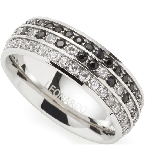 Bague Leonardo Atura en acier et oxydes brillants