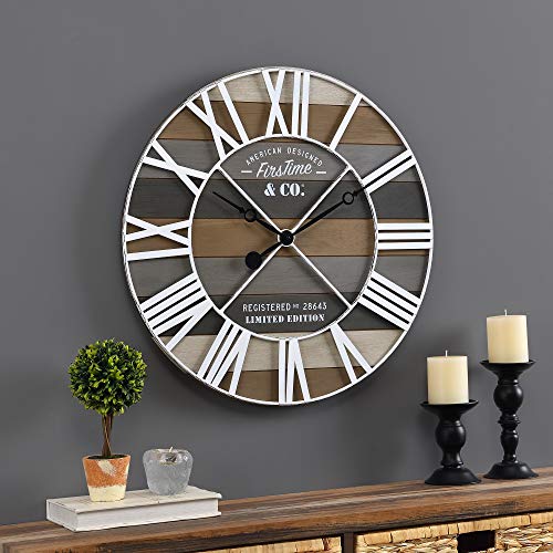 Firstimecograymaritimefarmhouseplanksclockamericancraftedgray24x2x24 Urban Country Home Decor Firstime co gray maritime farmhouse planks clock american crafted gray 24 x 2 x 24 urban country home decor