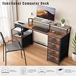 TOPSKY Compact Computer Desk with Storage Shelf/Cloth File Drawer for Letter Size/Monitor Stand Study Table for Home Office (Rustic Brown, 62.4 inch) TOPSKY Compact Computer Desk with Storage ShelfCloth File Drawer for Letter SizeMonitor Stand Study Table for Home Office Rustic Brown 624 inch