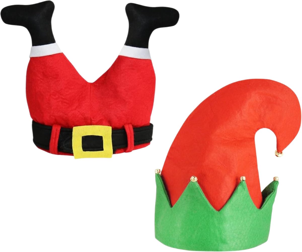 ZANGOC 2 Pack-Novelty Christmas Hats -, Black