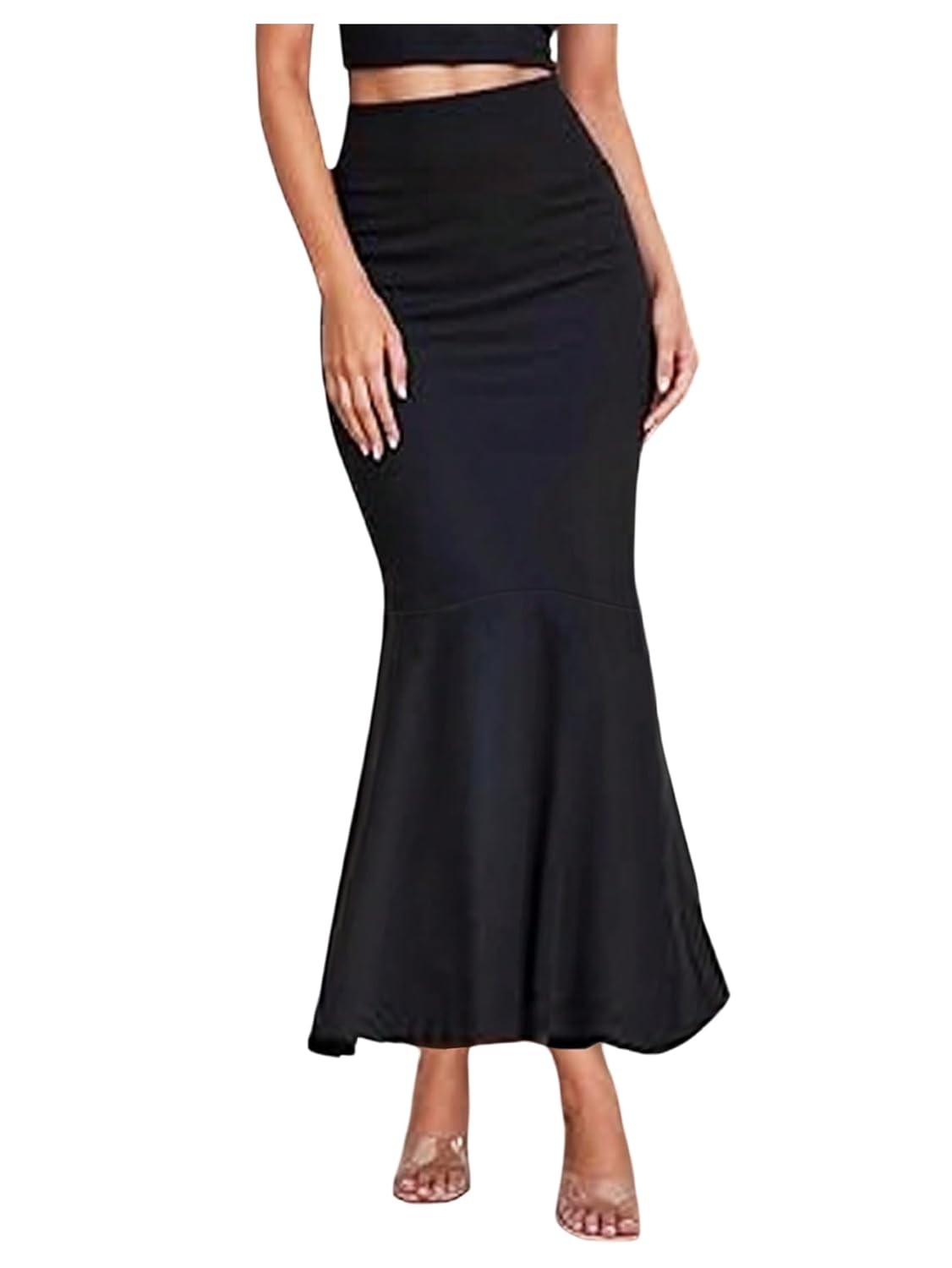 GORGLITTER Womens Fishtail Long Skirt Casual Fitted High Waisted Bodycon Maxi Skirts Going Out Outfit