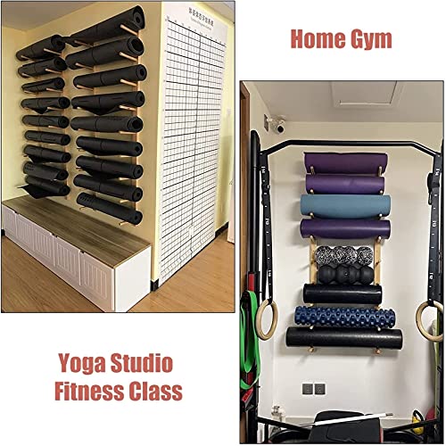 Support mural tapis de yoga pour optimiser le rangement des petits studios