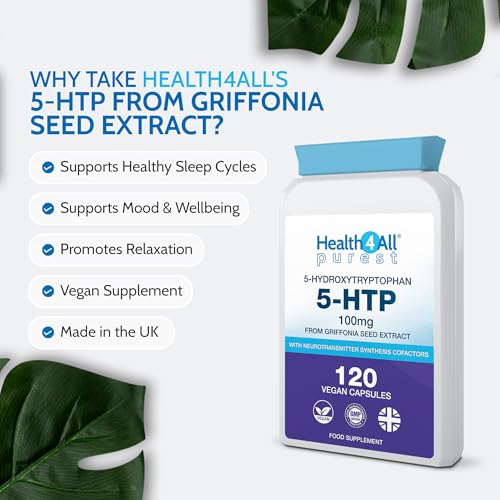 Health4All 5-HTP Supplement 100mg per Capsule 4-Month Supply 120 Capsules High Strength 5 HTP from Griffonia Seed Extract with Serotonin and Melatonin Conversion Precursors for Mood and Sleep Support - 2